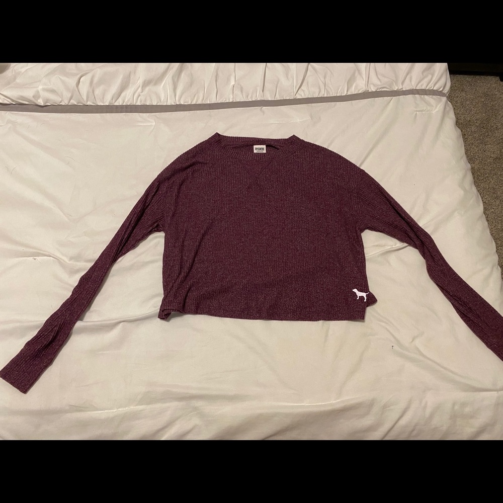 Victoria Secret Purple Cropped Long Sleeve